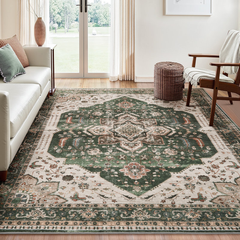 Alcott Hill® Soft Oriental Vintage Washable Distressed Area Rug